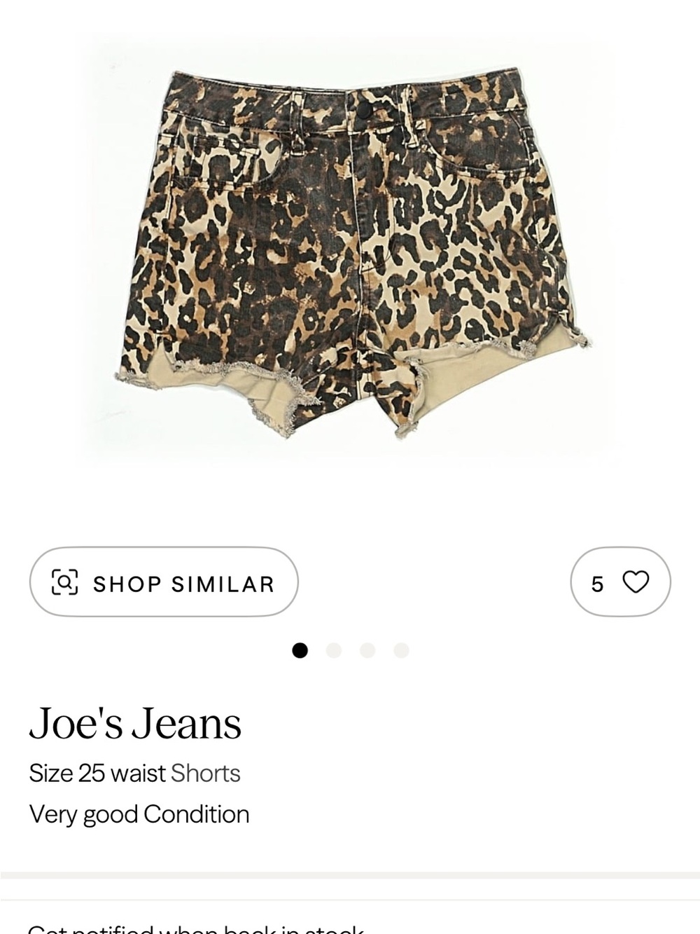 Joe's Jeans Leopard Print High-Waist Distressed Shorts - Brown/Black